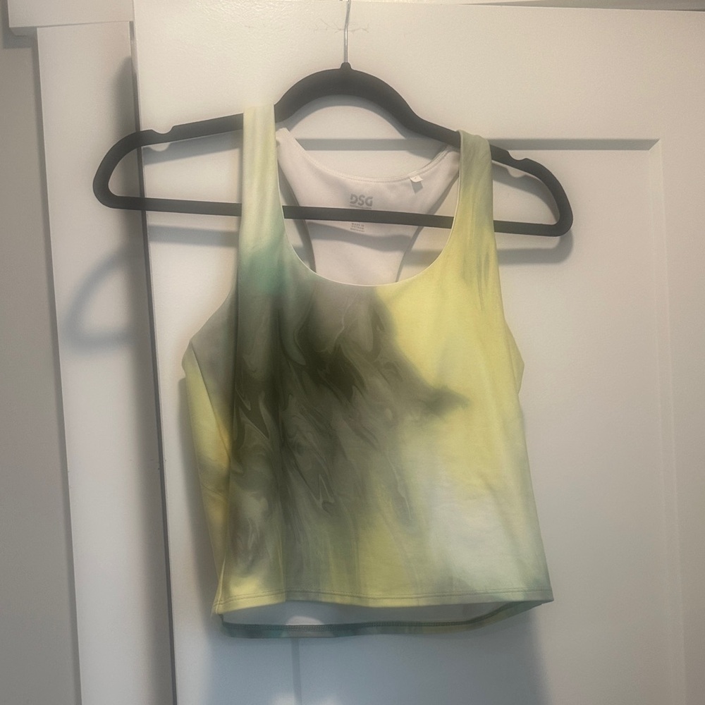 DSG Women's Vibrant Yellow and Green Tank Top